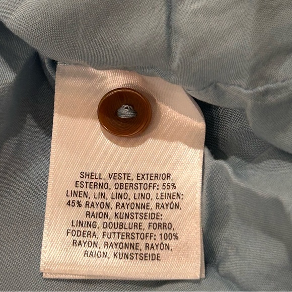 Maeve by Anthropologie Claudette Midi Linen Skirt - Baby Blue Striped Floral 14 - Picture 4 of 6